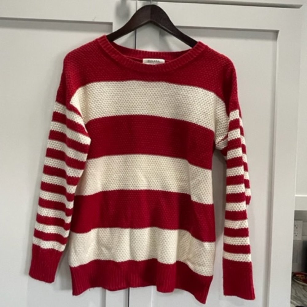 Red and White Striped, Zenana Sweater